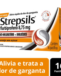 Detalhes do produto STREPSILS 8.75MG CX 16 PAST SB LARANJA