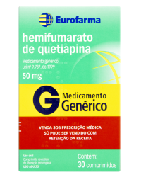 Detalhes do produto QUETIAPINA 50MG CX 30 COMP REV LIB PROL