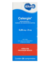 Detalhes do produto CELERGIN 0,25+2MG CX 20 COMP