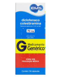 Detalhes do produto DICLOFENACO DE COLESTIRAMINA 70MG CX 14 CAP
