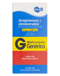 Detalhes do produto DROSPIRENONA+ETINILESTRADIOL 3+0,02MG CX 24 COMP REV