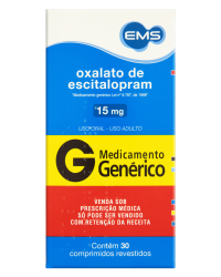 Detalhes do produto ESCITALOPRAM 15MG CX 2BL X 15 COMP REV