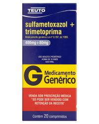 Detalhes do produto SULFAMETOXAZOL+TRIMETOPRIMA 400+80MG CX 20 COMP