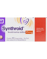 Detalhes do produto SYNTHROID 25MCG CX 30 COMP