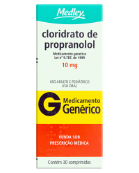 Detalhes do produto CLORIDRATO DE PROPRANOLOL 10MG CX 30 COMP