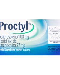 Detalhes do produto PROCTYL 100+27MG CX 15 SUP RET