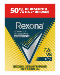 Detalhes do produto DESODORANTE REXONA ROL 050ML MEN V8 DRY 2UN(E)*