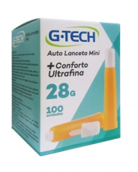 Detalhes do produto AUTO LANCETA MINI 28G C/100 LANCETAS ULTRA FINA -