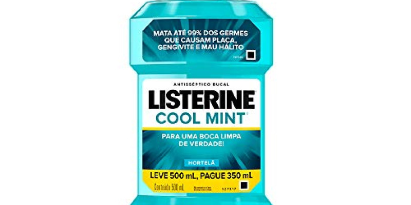ENXAGUANTE BUCAL LISTERINE 500ML COOL MINT LEVE