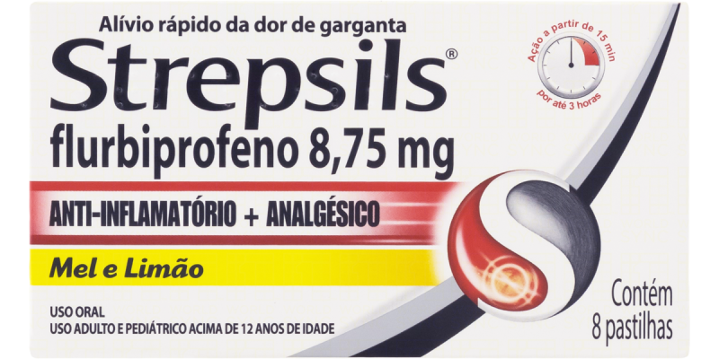 STREPSILS 8,75MG CX 8 PAST SB MEL/LIMAO