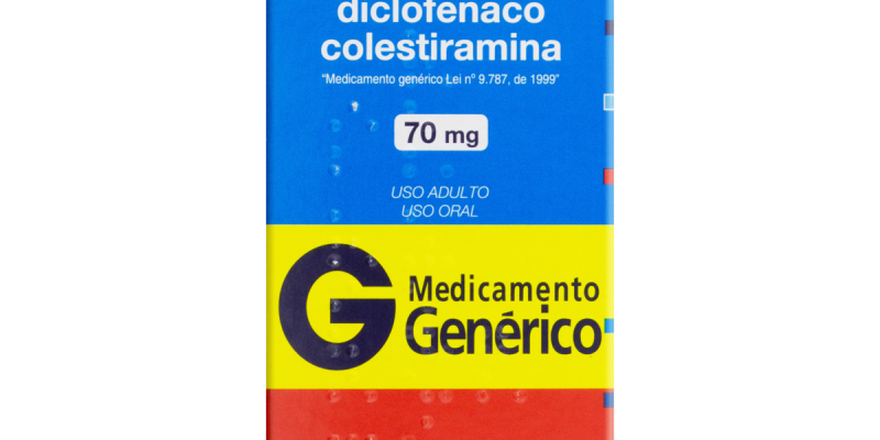 DICLOFENACO DE COLESTIRAMINA 70MG CX 14 CAP