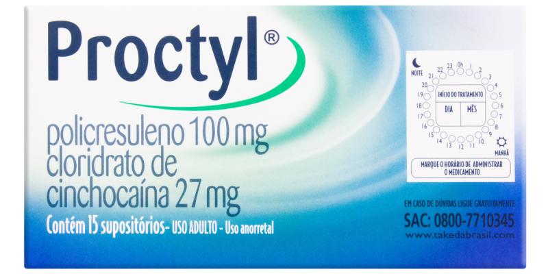 PROCTYL 100+27MG CX 15 SUP RET